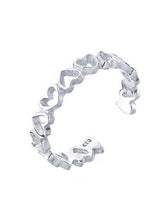 Laden Sie das Bild in den Galerie-Viewer.925 Sterling Silver Heart Toe Rings For Women