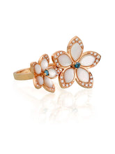 Laden Sie das Bild in den Galerie-Viewer.Natural Leaf and Emerald Gold Ring For Women