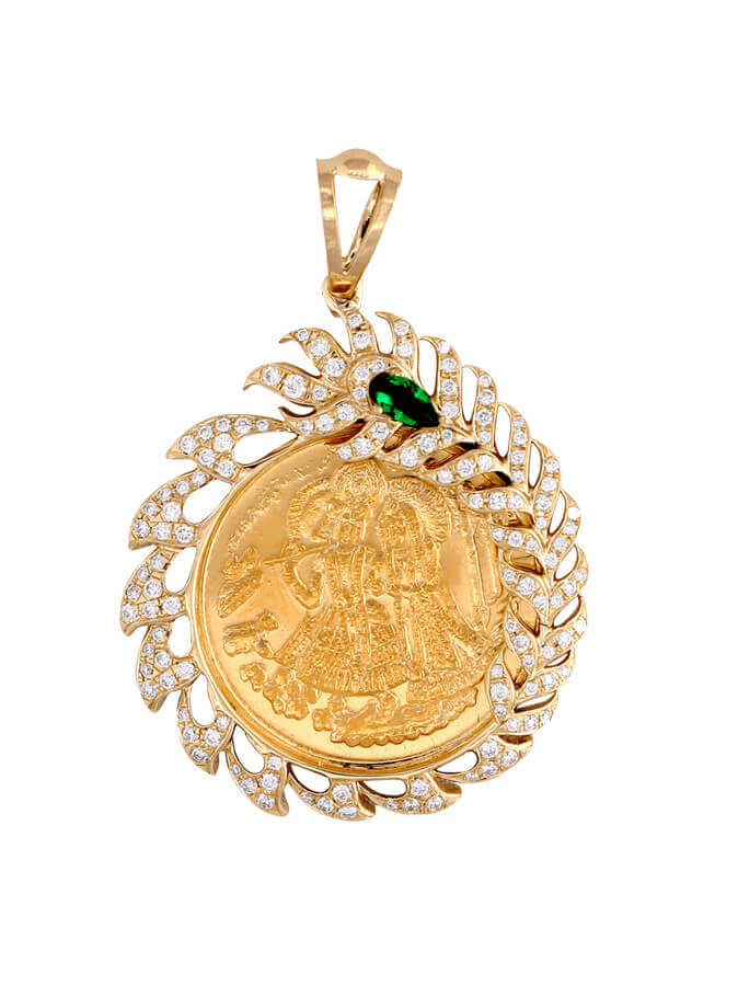 Traditional Big Size Lord Radha Krishna Pendant