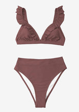 Load image into Gallery viewer, CUPSHE V-neck Ruffled High-waist Bikini Sets Swimsuit Women