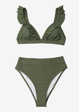 Load image into Gallery viewer, CUPSHE V-neck Ruffled High-waist Bikini Sets Swimsuit Women