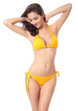 Load image into Gallery viewer, Women Sexy Two Piece Swimsuit Lace Up Solid Color Bikini Set