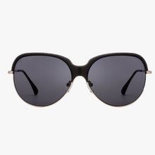 Load image into Gallery viewer, Gold Matte Grey Full Rim Round Sunglasses