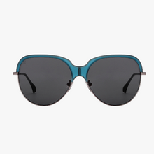 Load image into Gallery viewer, Gold Matte Grey Full Rim Round Sunglasses