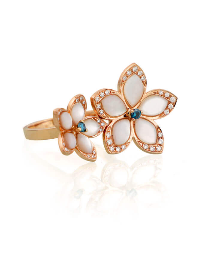 Natural Leaf and Emerald Gold Ring For Women