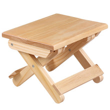 Load image into Gallery viewer, Taburete Pine wood folding stool kids furniture
