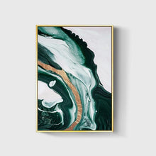 Load image into Gallery viewer, Modern Abstract Gold foil lines Green Canvas Art Paintings For Living Room
