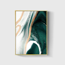 Load image into Gallery viewer, Modern Abstract Gold foil lines Green Canvas Art Paintings For Living Room
