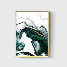 Load image into Gallery viewer, Modern Abstract Gold foil lines Green Canvas Art Paintings For Living Room
