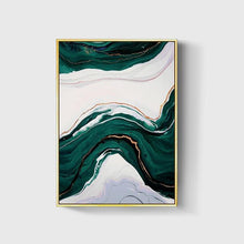 Load image into Gallery viewer, Modern Abstract Gold foil lines Green Canvas Art Paintings For Living Room
