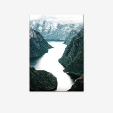 Load image into Gallery viewer, Scandinavian Travel Landscape Canvas Painting Mountain Boat
