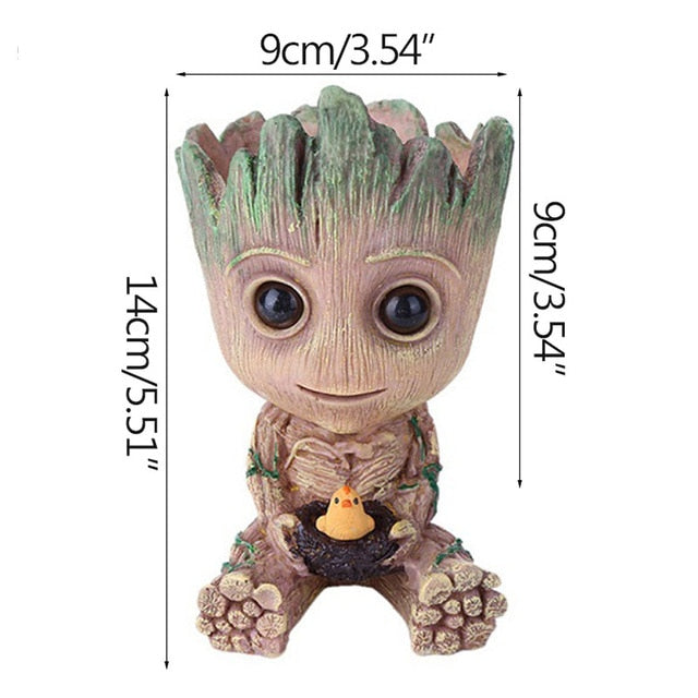 Groot Flowerpot Cute Model Toy Pen Pot Flower