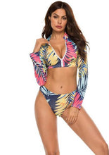 Load image into Gallery viewer, Sexy Bikini Push Up 3 Piece Swimsuit Women Fashion Long Sleeve Bikinis 2021 Mujer Plus Size Bikini Swimsuit Купальник 5xl 비키니
