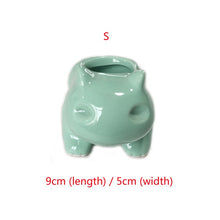 Load image into Gallery viewer, Ceramic Flowerpot Succulent Planter Cute Green
