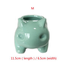 Load image into Gallery viewer, Ceramic Flowerpot Succulent Planter Cute Green
