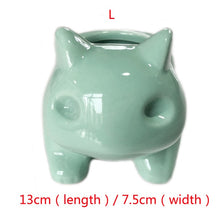 Load image into Gallery viewer, Ceramic Flowerpot Succulent Planter Cute Green
