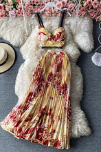 Load image into Gallery viewer, Bohemian Vacation Beach 2pcs Set Women Floral Printed Short Strapless
