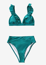 Load image into Gallery viewer, CUPSHE V-neck Ruffled High-waist Bikini Sets Swimsuit Women
