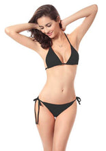 Load image into Gallery viewer, Women Sexy Two Piece Swimsuit Lace Up Solid Color Bikini Set

