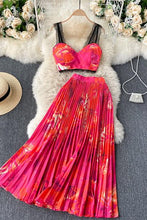 Load image into Gallery viewer, Bohemian Vacation Beach 2pcs Set Women Floral Printed Short Strapless

