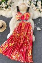 Load image into Gallery viewer, Bohemian Vacation Beach 2pcs Set Women Floral Printed Short Strapless
