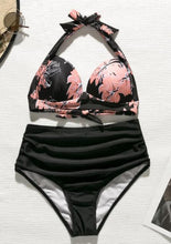 Load image into Gallery viewer, Mossha High waist bikini set Halter bathing suit woman swimsuit female Plus size bikini 2021 3XL Floral print swimwear women new
