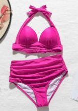 Load image into Gallery viewer, Mossha High waist bikini set Halter bathing suit woman swimsuit female Plus size bikini 2021 3XL Floral print swimwear women new
