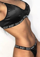 Load image into Gallery viewer, Bikini Set Women's Sexy Sports Underwear Set Girl Sexy Bandage Corset Letter Push Up Bra+Thongs Panties Lingerie Summer Style
