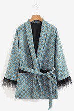 Load image into Gallery viewer, Women&#39;s Suits 2021 Autumn LOOSE Blue Printed Kimono Jacket

