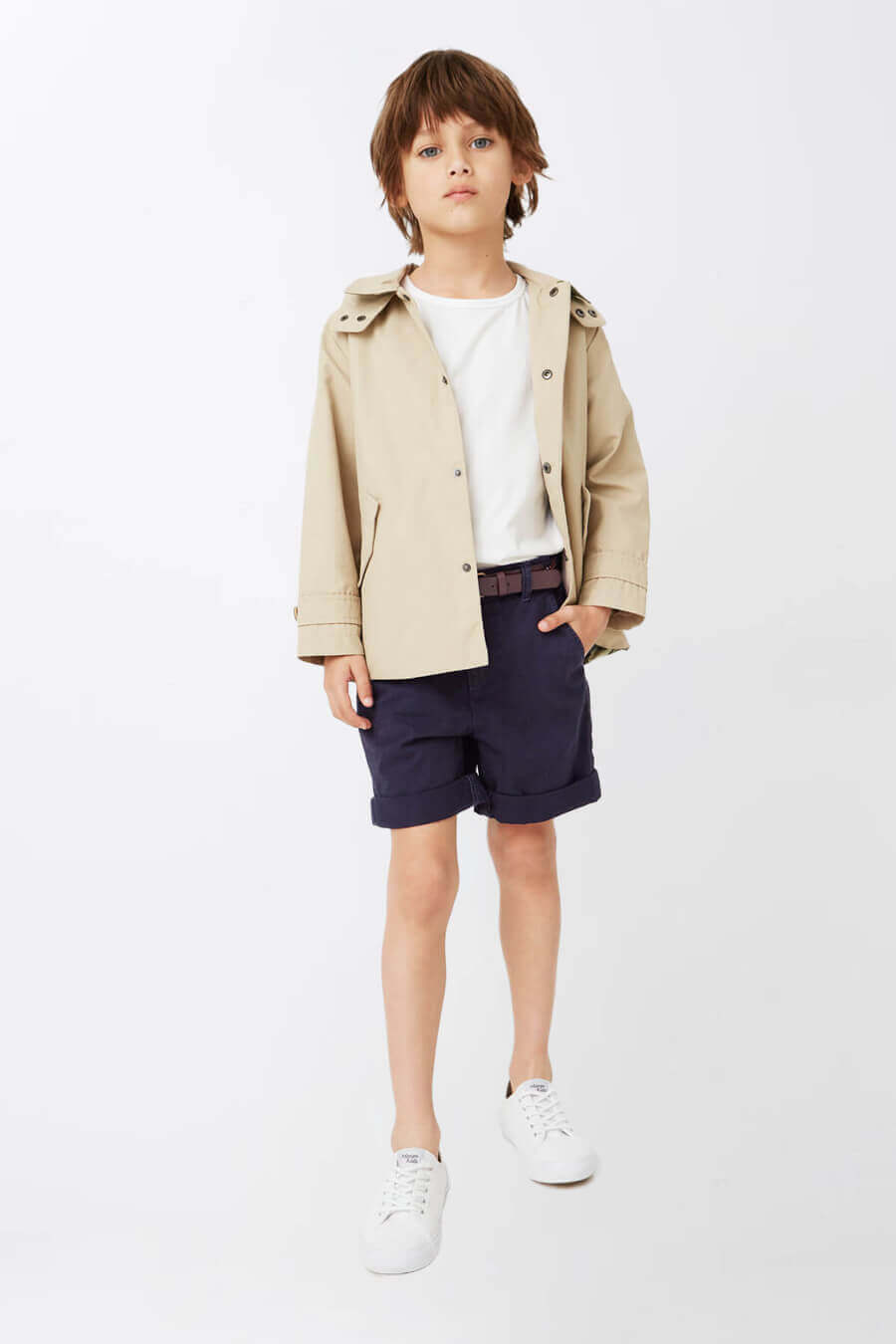 Textured cotton blazer for kids boy