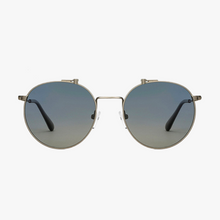 Load image into Gallery viewer, Gold Matte Grey Full Rim Round Sunglasses
